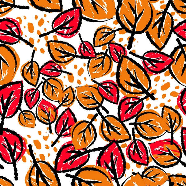 Desen, trendy kesip kolaj yazdırma Dikişsiz sonbahar yaprakları, 