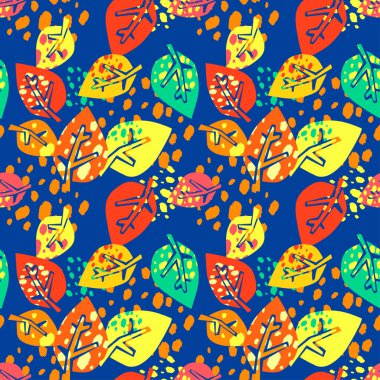 Desen, trendy kesip kolaj yazdırma Dikişsiz sonbahar yaprakları, 