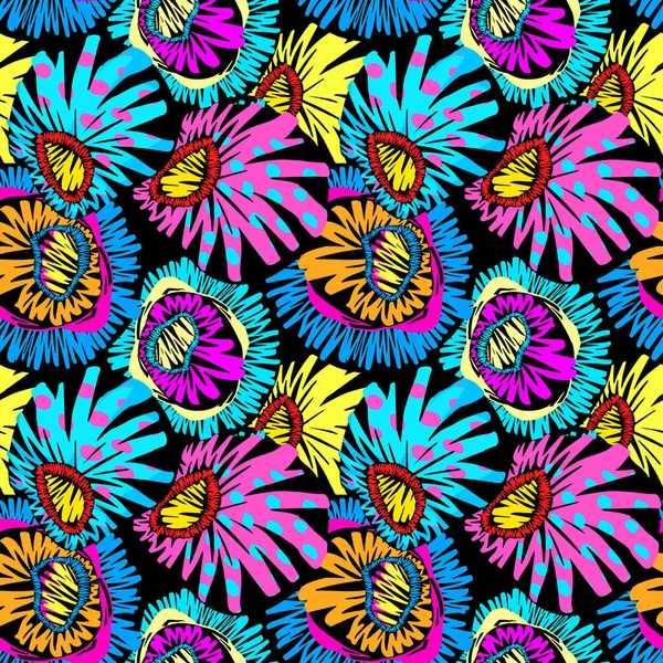 Nakış sorunsuz çiçek süsleme. Stilize elle çizilmiş Yazdır