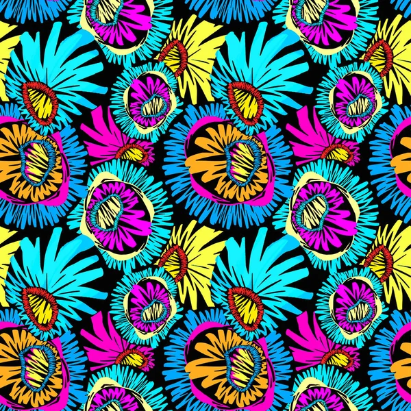 Nakış sorunsuz çiçek süsleme. Stilize elle çizilmiş Yazdır