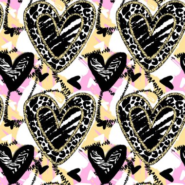 Glamour kalp sorunsuz trendy arka plan.