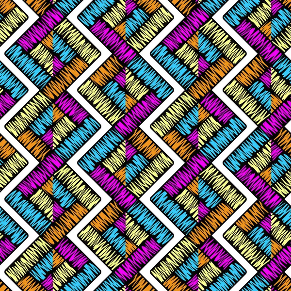 Bordado sem costura Pattern.Vector ornamento de moda tradicional —  Vetores de Stock