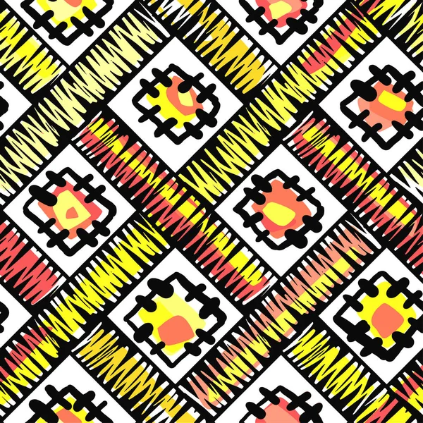 Bordado sem costura Pattern.Vector ornamento de moda tradicional —  Vetores de Stock