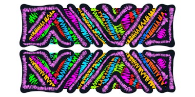 Nakış patcts. Son moda renkli çizgili apolet.