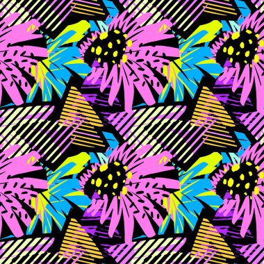 tropik çiçekler seamless modeli.