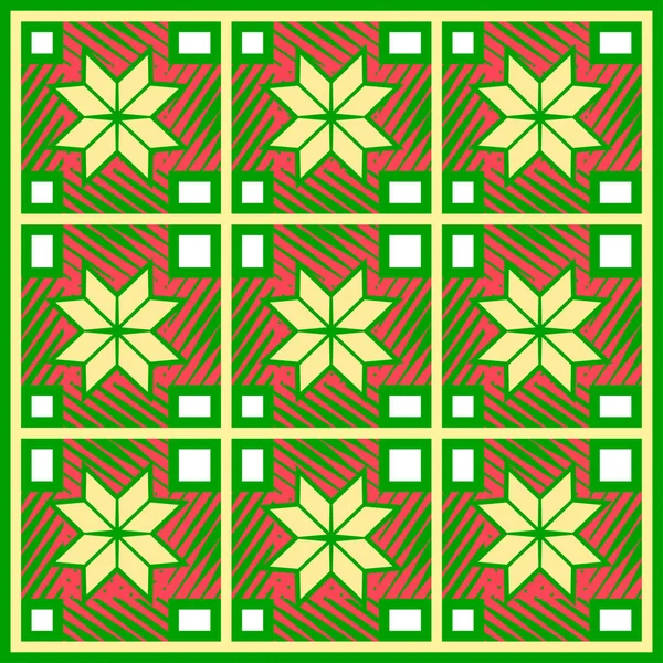 市松模様のクリスマスのシームレス パターン. — ストックベクタ