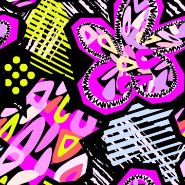 Egzotik sorunsuz tropikal çiçek deseni.