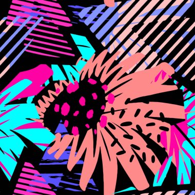 tropik çiçekler seamless modeli.