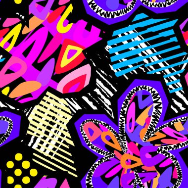 Egzotik sorunsuz tropikal çiçek deseni.