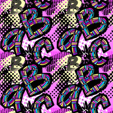 Soyut geometrik sorunsuz kaba grunge desen, modern desig