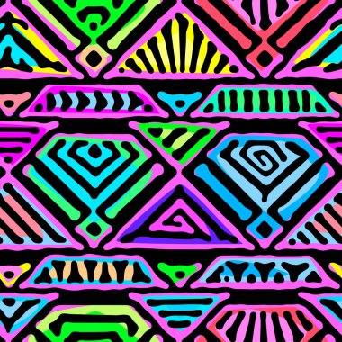 Boho Tekstil seamless modeli.