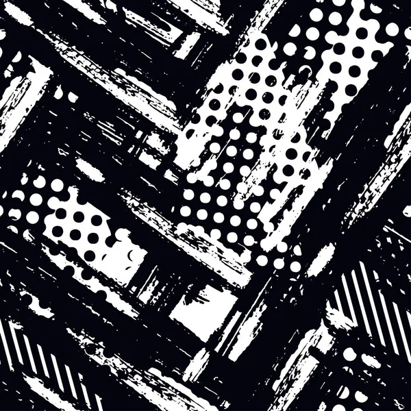 Abstrakta geometriska sömlös grov grunge mönster, modern desig — Stock vektor
