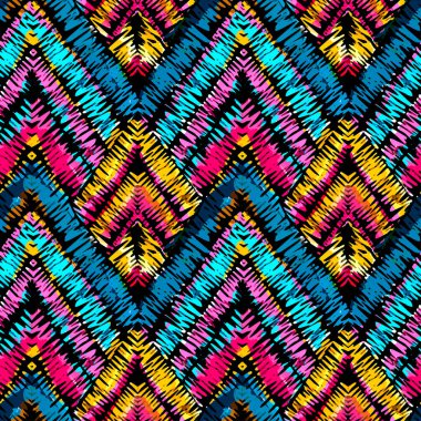 Rustic embroidery seamless pattern.Vector traditional fashion or clipart