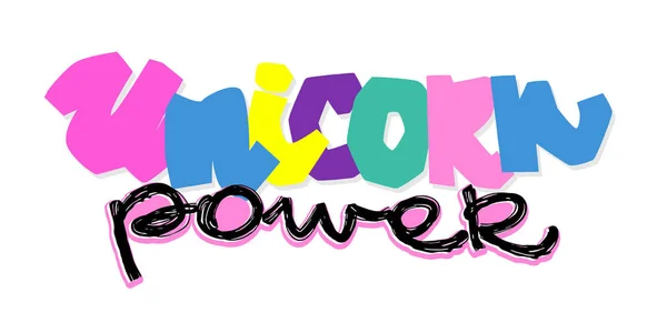 Unicorn macht. Cartoon unicorn macht banner voor textielontwerp. — Stockvector