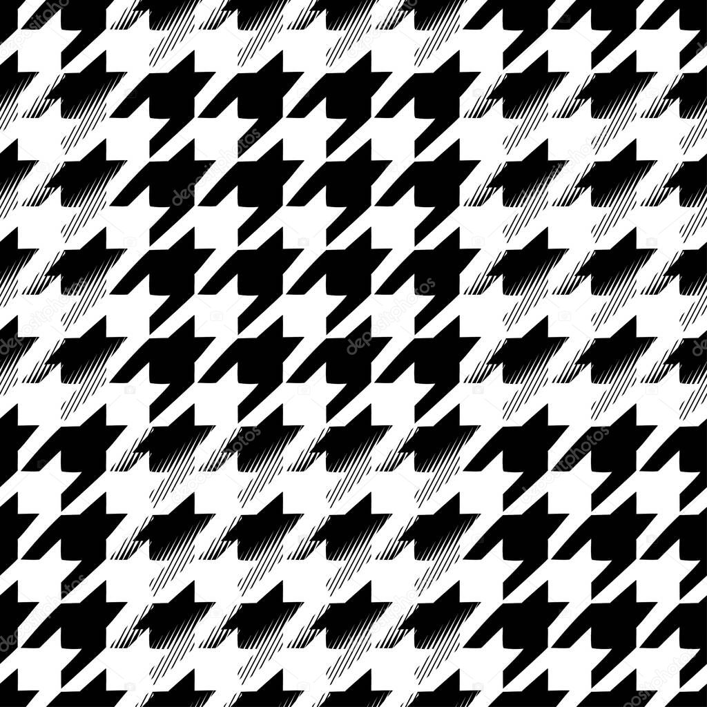 Houndstooth seamless pattern for clothes design.Trendy fabric ab