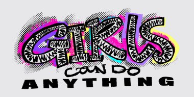Hipster funky t-shirt kızlar motivasyon grafiti kentsel baskı 
