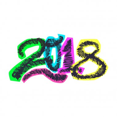 2018 mutlu yeni yıl vektör çizim