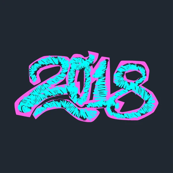 2018 mutlu yeni yıl vektör çizim — Stok Vektör