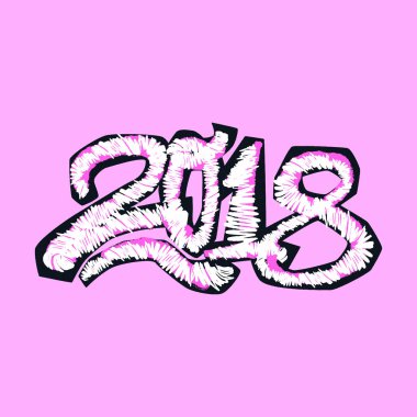 2018 mutlu yeni yıl vektör çizim