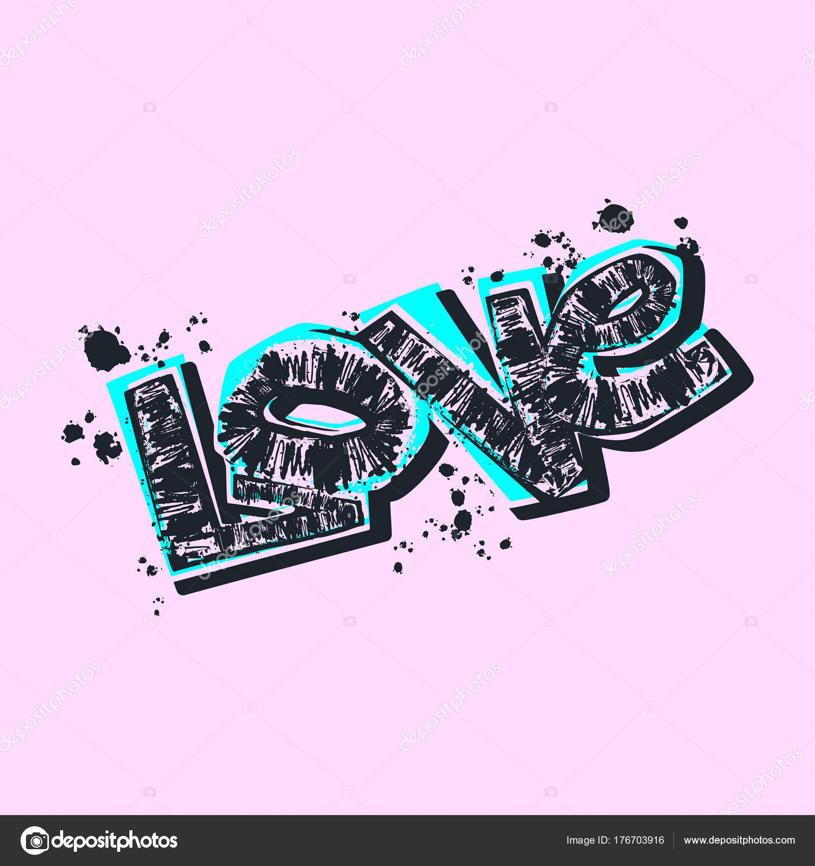 Love you postcard, hand craft expressive ink typography slogan. Stock  Vector by ©OlgaLIS 176703916, image size:1600x1700