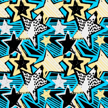 Yıldız şekiller grafiti Dikişsiz el el sanatları etkileyici mürekkep hipster 