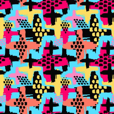 Dikişsiz yinelenen el el sanatları etkileyici mürekkep desen. 