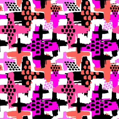 Dikişsiz yinelenen el el sanatları etkileyici mürekkep desen. 