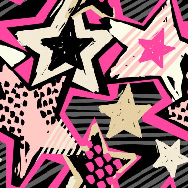 Yıldız şekiller grafiti Dikişsiz el el sanatları etkileyici mürekkep hipster 