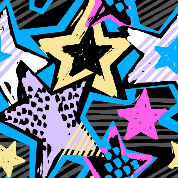 Yıldız şekiller grafiti Dikişsiz el el sanatları etkileyici mürekkep hipster 