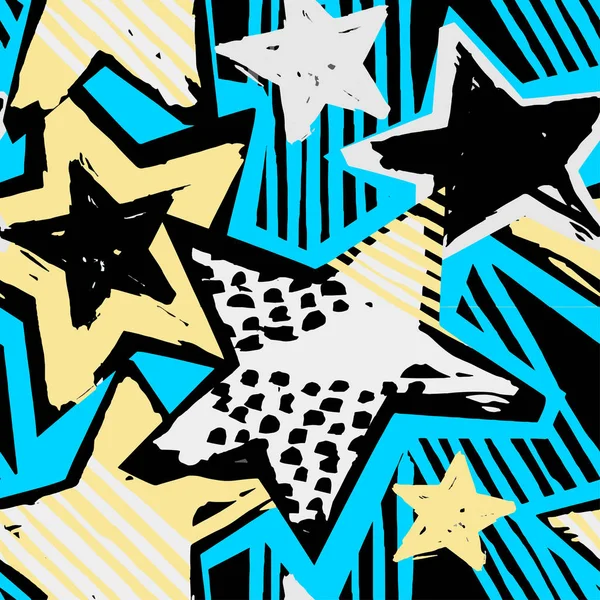 Yıldız şekiller grafiti Dikişsiz el el sanatları etkileyici mürekkep hipster 