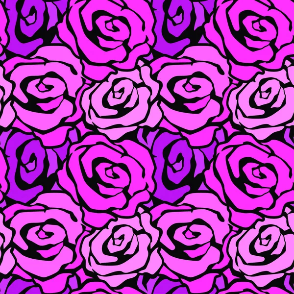 Gül çiçek Dikişsiz el el sanatları etkileyici mürekkep desen.