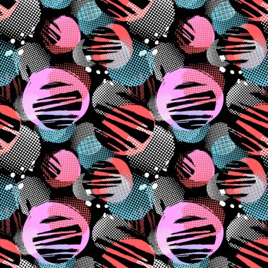 Sorunsuz yinelenen Tekstil mürekkep fırça darbeleri desen doodle g