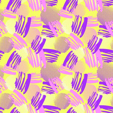 Sorunsuz yinelenen Tekstil mürekkep fırça darbeleri desen doodle g