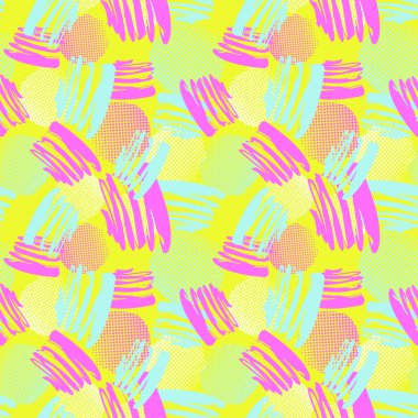 Sorunsuz yinelenen Tekstil mürekkep fırça darbeleri desen doodle g