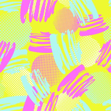 Sorunsuz yinelenen Tekstil mürekkep fırça darbeleri desen doodle g