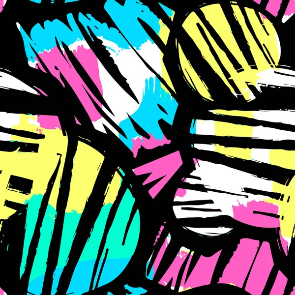 Sömlös upprepande textil bläck borste stroke mönster i doodle g — Stock vektor
