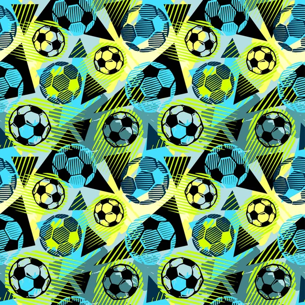 Бесшовный текстильный футбол каракули рисунок гранж текстуры . — стоковый вектор