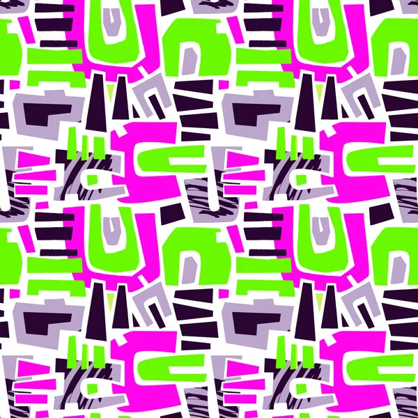 Urban seamless funky collage pattern — Stock Vector