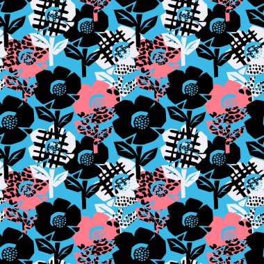 egzotik çiçekler seamless modeli.