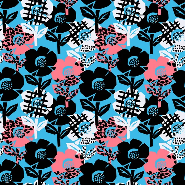 Exotic flowers seamless pattern. — Stock Vector