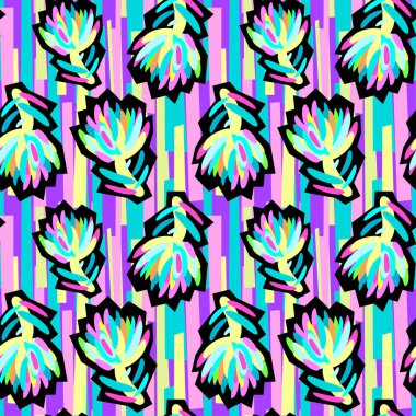 Sorunsuz yaz tropikal çiçek desenli