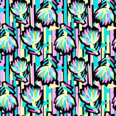 Sorunsuz yaz tropikal çiçek desenli