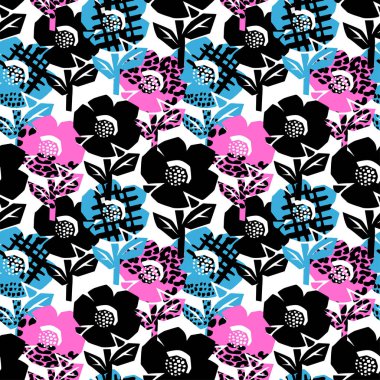 egzotik çiçekler seamless modeli.