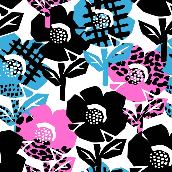 Exotic flowers seamless pattern. — Stock Vector