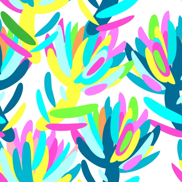 완벽 한 여름 열 대 꽃 패턴 — 스톡 벡터