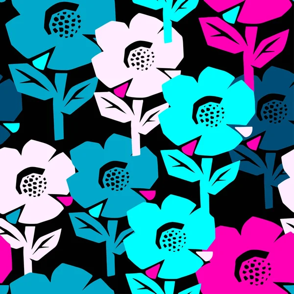 Fleurs exotiques motif sans couture . — Image vectorielle