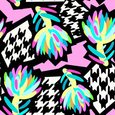 Sorunsuz yaz tropikal çiçek desenli