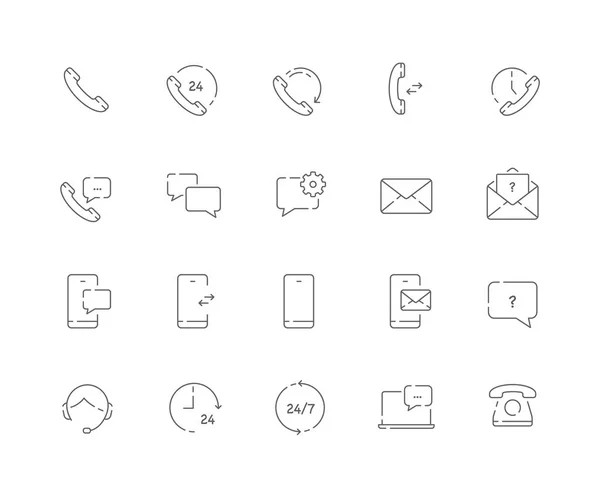 Simple set of Contacts related vector line web icons — Stock Vector