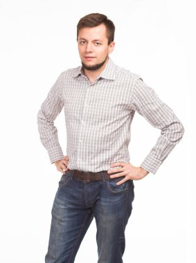 Genç seksi adam gösteren sunu