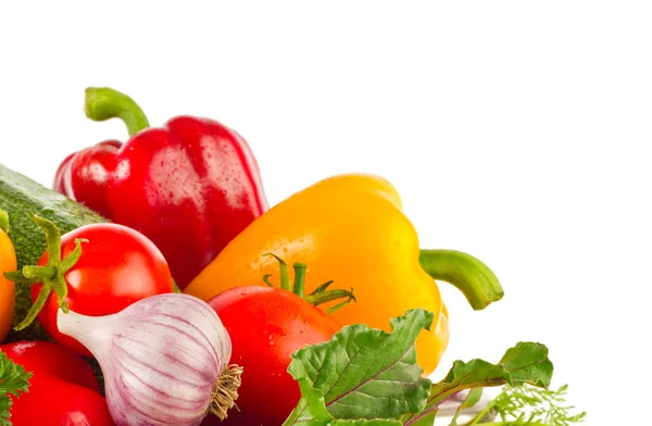 Fresh juicy organic vegetables and greens — Stock Photo, Image